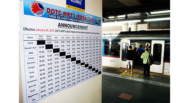 MRT-3  IMPLEMENT  FARE HIKE